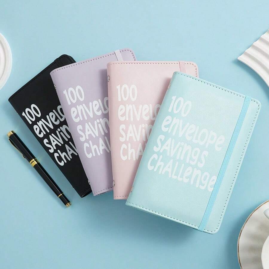 1 Libro de Desafío de Ahorro - Desafío de 100 sobres con carpeta presupuestaria, cuaderno de efectivo, sistema de sobres de efectivo, kit de sistema de sobres de efectivo, planificador financiero imprimible para gestionar su dinero y alcanzar sus objetivos de libertad financiera sin deudas - multicolor - Ver 1