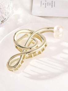 1个锌合金发夹，饰有大颗珍珠和音符图案（轻微划痕属正常现象） - 发夹，珍珠发饰，适合学校、大学、夏季海滩、度假等场合佩戴 - 彩色 - 查看 7