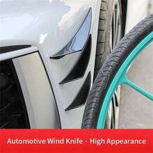 6pcs/1set Universal Front Bumper Lip Decoration Diffuser Splitter Fins Body Spoiler Canards Valence Chin Car  Decor - 多色的 - 查看 3