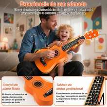 Kit De Ukelele Soprano Acústico Madera Universal 21pulgadas Con Afinador, Gurkitsy® Ukulele 4 Cuerda 21in Concierto Acustico Con Afinador Electrónico, Correa, Bolsa 15pcs Accesorio Para Adulto Y Niños - Naranja Coral - Ver 10