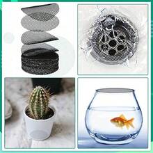 100/50/10pcs Plant Pot Bottom Grid Mat, Round Drainage Hole Screen To Prevent Soil Loss, Sealing Mesh For Plant Drainage, For Bonsai And Flower Pot Gardening - Black - View 5