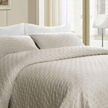 Quilted Bedspread + 2 Pillowcases, Printed For Spring, Summer, Autumn And Winter. 100% Microfiber, 150 X 150 Cm. - Beige - View 5