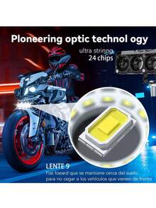 2Pcs Dual Color LED Auxiliary Lights 4LED Pods, Driving Fog Lights for Car Motorcycle - A - Ver 8