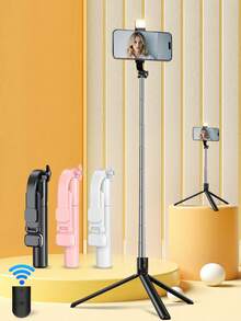 Tangle-Free Quality Selfie Stick & Tripod 70cm Extendable Selfie Stick With Phone Holder Wireless Remote LED Fill Light 360° Rotatable Tripod Suitable For IPhone And Android Smartphones Plastic Battery-Powered Wireless Connection Mother's Day Mom Gift Spring Travel - one-size - View 2