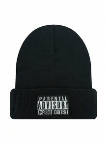 1pc Women's Casual Letter Embroidered Acrylic Beanie Hat, Spring/Summer - Multicolor - View 12