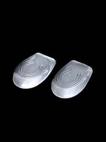 1 Pair Clear Heel Lift Inserts, 1/2/3cm Invisible Height Increase Insoles, Soft Shock Absorbing Heel Cushions For Sneakers & Boots, Unisex - Clear - View 7