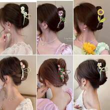 Metal Flower Hair Clips, Claw Flower Hairpins - MODELO4 - View 2