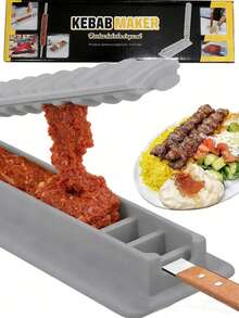 1pc Manual Plastic Kebab Maker Press Mold Easy To Use Meat Skewer Tool For Home BBQ Grilling Middle Eastern Cuisine Party Cooking - Barbecue Meat Skewers - View 2