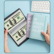 1 Libro de Desafío de Ahorro - Desafío de 100 sobres con carpeta presupuestaria, cuaderno de efectivo, sistema de sobres de efectivo, kit de sistema de sobres de efectivo, planificador financiero imprimible para gestionar su dinero y alcanzar sus objetivos de libertad financiera sin deudas - multicolor - Ver 5