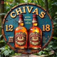 Hello Young Vintage Whiskey Metal Wall Art 8 Inch Round Sign 2D Bar Decor Farmhouse Home Gift For Cafe Garden - 彩色 - 查看 6
