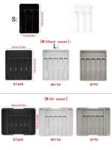 1pc Adjustable Silver Cutlery Storage Box, Expandable Plastic Drawer Divider, Suitable For Kitchen And Dining Room Storage, Kitchen Drawer Separator Cutlery Organizer Box, Household Cabinet Built-In Partition Chopsticks Utensils Rack, Kitchen Supplies Storage, Kitchen Cabinet Chopsticks Cutlery Organizer, Knife Fork Spoon Separator Tray - Multicolor - View 4