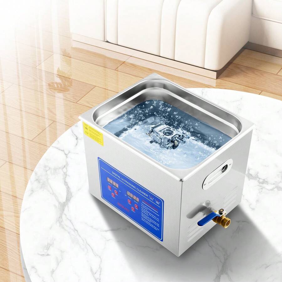 10L Ultrasonic Cleaner 2.5 Gal Professional, Easy To Use With Digital Timer & Heater, Stainless Steel Industrial Machine For Jewelry Dentures Small Parts, 110V, FCC/CE/RoHS Certified, 10 Liter - Silver - View 1