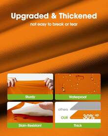 Round Tablecloth Set Party Solids 4/8 Pack Premium Plastic Tablecloth 54in. X 108in. Round Plastic Table 8/4PCS Set - 橘色 - 查看 4