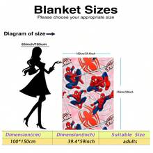 Marvel Spider-Man Themed Flannel Blanket, With Dense Spider-Man Figures And Web Elements, Strong Visual Impact, Main Colors Are Red, Blue And White, Warm And Soft, Can Be Used As Sofa Cover, Nap Blanket, Bedding Decor Blanket, Etc. - Multicolor - View 14