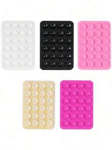 5 piezas Soporte de anillo de silicona para teléfono, Soporte de teléfono con ventosa, Asa de teléfono con manos libres, Soporte de anillo, Compatible con Android, Blanco + Negro + Rosa + Transparente + Rojo Rosa - Multicolor - Ver 13