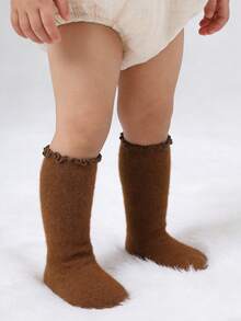 1 đôi tất lông cừu san hô, tất ấm áp, tất đi trong nhà, tất cho bé, tất viền ren, thoải mái. - Rỉ Nâu - Xem 6