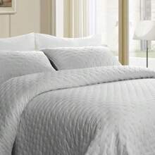 Quilted Bedspread + 2 Pillowcases, Printed For Spring, Summer, Autumn And Winter. 100% Microfiber, 150 X 150 Cm. - Grey - View 5