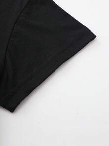 DIY 女款個性化客製化 T 恤，女款口袋短袖 T 恤，可輸入文字，驚喜禮物，運動風 - 黑色 - 查看 8
