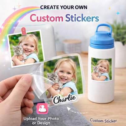 Customizable Cartoon Cute UV Crystal Stickers, Ideal As Birthday, New Year Or Christmas Gifts. These Waterproof And Scratch-Resistant Stickers Are Suitable For Glass Cups, Laptops, Water Bottles And Photo Albums, Etc.