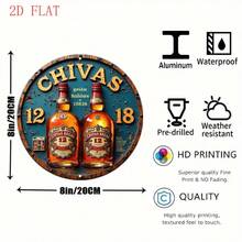 Hello Young Vintage Whiskey Metal Wall Art 8 Inch Round Sign 2D Bar Decor Farmhouse Home Gift For Cafe Garden - 彩色 - 查看 3