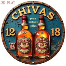 Hello Young Vintage Whiskey Metal Wall Art 8 Inch Round Sign 2D Bar Decor Farmhouse Home Gift For Cafe Garden - 彩色 - 查看 1
