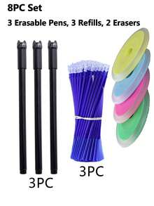 8支/套 可爱小猫主题中性笔,创意卡通猫咪摇尾巴设计,黑/蓝墨水,圆珠笔,签名笔,文具,返校季,节日礼物 - 彩色 - 查看 15