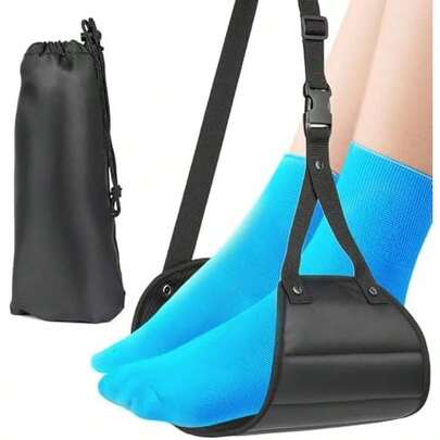 Airplane Travel Foot Hammock, Perfect Airplane Footrest To Relax Feet, With An Adjustable Length, Foot Hammock Essential For Relaxing During Work Or Travel