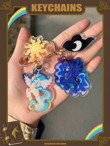 Móc khóa acrylic 2D MLP, Apple Jack, Pinkie Pie, Fluttershy, Rarity, Twilight Sparkle, Prons Tenetle, Rainbow Dash, Công chúa Celestia, Công chúa Luna, Trang trí móc khóa túi xách/xe hơi, Phụ kiện ba lô, Móc khóa các nhân vật kinh điển, Móc khóa acrylic hai mặt, Thích hợp làm quà tặng cho gia đình, bạn bè và người hâm mộ. - Ép màng hai mặt đòi hỏi phải bóc lớp màng bằng tay. - Xem 8