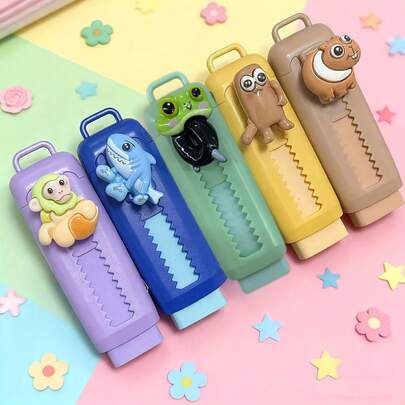 3/6pcs Tungtungtung Sahur Cute Shaped Erasers, Great Gift For Friends, Truly Irresistible, Italian Eraser Series With Diverse Designs And Vibrant Colors, Excellent Erasing Performance With No Residue
