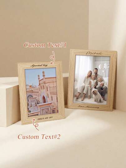 6-Inch 7-Inch Personalized Wooden Photo Frame, Capable Of Carving Names, Dates, Words To Say To Her, Personalized Home Decoration, And Family Gifts, Perfect For Birthdays, Anniversaries, Wedding Gifts, Bridesmaid Gifts, Groomsm