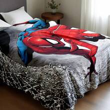 Marvel Spider-Man Themed Flannel Blanket, Featuring A Black, White And Gray Spider Web Tunnel Design, Highlighting The Dynamic Scene Of Spider-Man Traversing Perilous Environments. This Soft And Warm Blanket Can Be Used As A Sofa Cover, Nap Blanket, Or Bedding Decor. - Multicolor - View 6