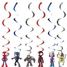 Marvel 6pcs/Set Spider Man Birthday Party Avengers Cartoon Party Spiral Pendant Party Wholesale New Style Pendant New Year's Gift, Valentine's Day Gift, Easter Gift (Stochastic Style) - Multicolor - View 4