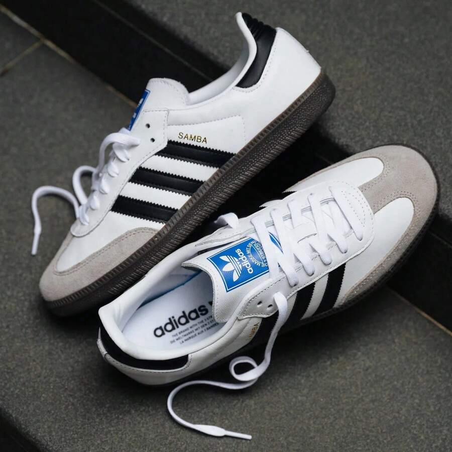 Adidas Samba OG Cloud White (Women's) - 黑與白 - 查看 1