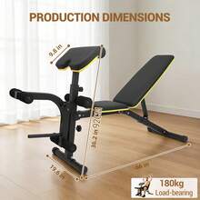 Multi-Functional Gym Bench, Adjustable Weight Bench, Roman Chair With Adjustable Backrest, Versatile Fitness Equipment For Hyper Back Extension, Adjustable Situp, Decline, Flat Bench - Black - View 6