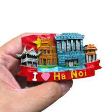 3.23 Inch Hanoi City Landmark Refrigerator Magnet, 8.2cm 3D Relief Travel Souvenir Magnetic Sticker - one-size - View 4