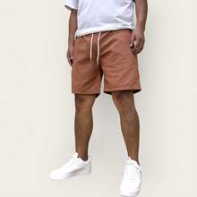 Premium Linen Shorts Bermuda Men's Casual Basic Comfortable - Rỉ Nâu - Xem 5