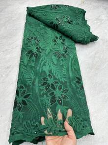 5码 2026 最新款高品质非洲亮片蕾丝面料，尼日利亚刺绣法式网纱面料，适用于尼日利亚婚纱手工裁剪 - A - 查看 6