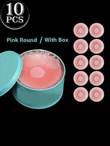 10PCS Silicone Nipple Covers - Invisible, Reusable & Skin-Friendly Adhesive Pads For Women - Multicolor - View 3