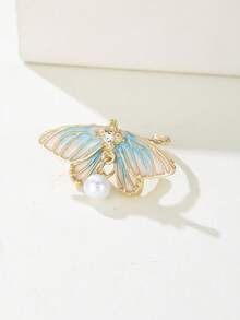 1件精美可爱飞蛾戒指，昆虫仙女饰品，开口可调节，百搭指环，生日派对节日礼物，饰品礼品配件 - 戒指 - 查看 3