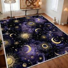 "The Celestial Body" Pattern Flannel Carpet, Featuring Stars, The Sun And The Moon, Represents The Design Of The Universe , 2D Digital Printing, Non-Slip Rubber Bottom, Multiple Sizes Available. Suitable For All Seasons, Washable, Machine Washable, Comfortable, Unique, Suitable For Him, Her, Family Members, Boyfriend, Girlfriend, Father, Family Members, Mother, Lover, Daughter, Son, Grandfather, Grandmother, Teacher, Doctor, Nurse, Friend, Classmate, Pet. As Birthday Gifts, Household Items, Wedding Items, Souvenirs, Home Decoration, Daily Life, Office Decoration, Birthday, Anniversary, Valentine's Day, Thanksgiving, Graduation Season, Christmas, Halloween, Mother's Day, Father's Day, Wedding, New Year Gift Decoration. Suitable For Shopping Centers, Restaurants, Kitchens, Bathrooms, Living Rooms, Bedrooms, Corridors, Balconies, Outdoor Doors, Door Mats, Entrance Mats, Non-Slip Mats, Offices, Cafes, Piano Room Floor Decoration - Nhiều màu 2 - Xem 1