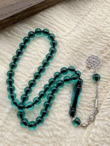 1pc Transparent Green Acrylic Beaded Bracelet, Elegant Prayer Beads For Women, Casual Daily Wear - Multicolor - View 3