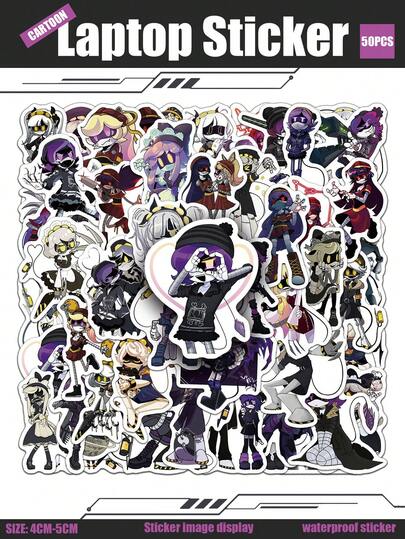 50pcs Project:MurderDrones, MurderDrone, Drones Season, UZI/N/V, Serial Designation V, Doll, Cyn, Absolute Solver, Cartoon Funny Animation Character Stickers For Water Bottle, Laptop, Bicycle, Motorcycle, Stationery, Scooter, Furniture, Refrigerator, Phone, Cup, Helmet, Car, Suitable As Gifts For Friends, Family, Fans