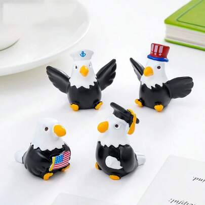 Bộ 2 tượng đại bàng đầu trọc dễ thương đội mũ, đồ trang trí, phụ kiện trang trí DIY, đạo cụ chụp ảnh, đồ trang trí bàn mini