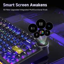 AJAZZ AK820 V2 PRO Versatile Dual 8K Triple-Mode Smart Display Customizable Mechanical Keyboard, Gaming Keyboard With Enhanced Battery, Long Lasting, RGB Lighting, Music Rhythm Support, Customizable Web Driver, Newly Upgraded All-In-One Multifunctional Knob - View 6