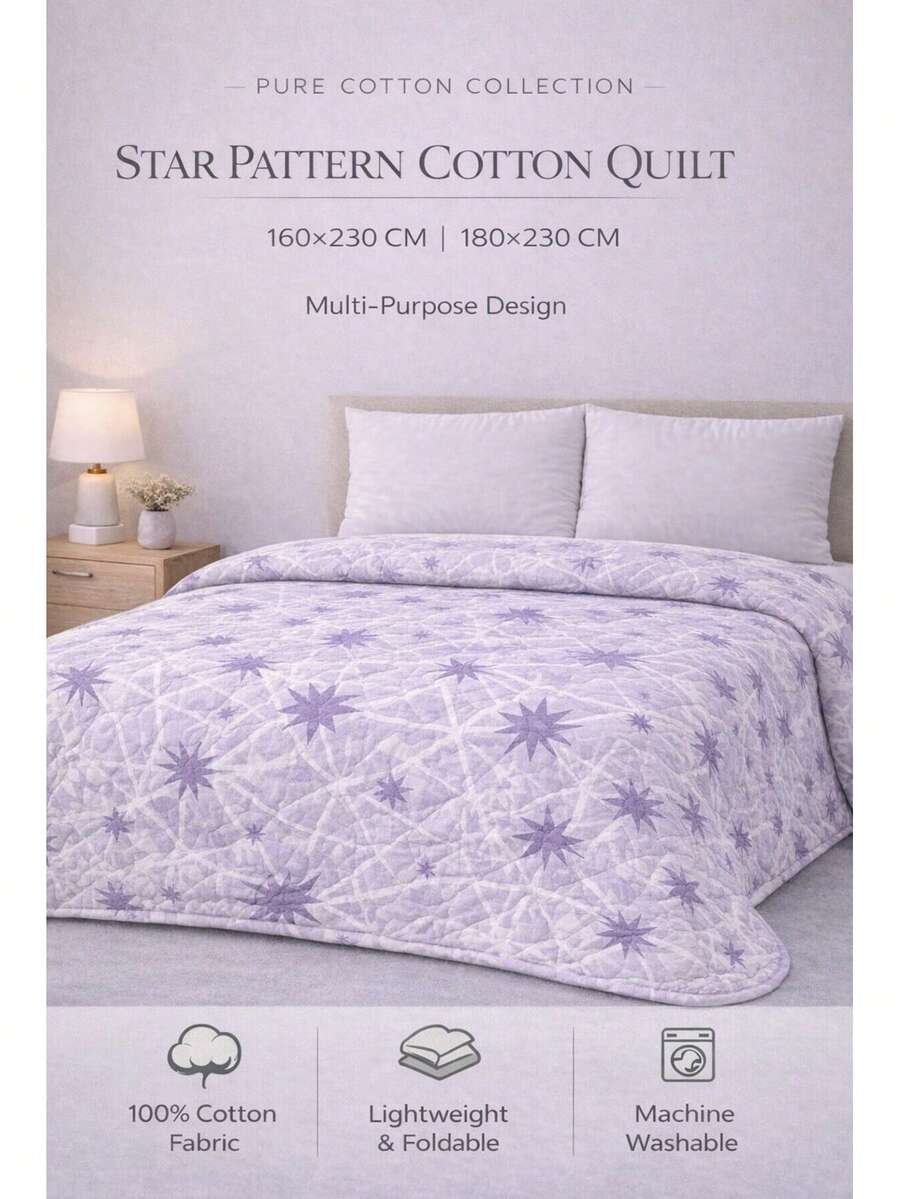 100% Cotton Quilt Bedspread – Lightweight Multi-Purpose Coverlet – All Season – Made In Turkey - Multicolor - View 1