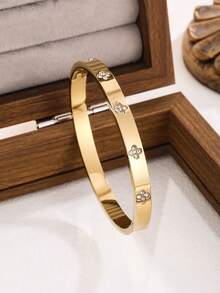Zyhcayer 5件套/1件装 新款高品质简约优雅奢华闪亮星形手镯，不锈钢材质，尽显高端气质，女士适用 - 金色 - 查看 6