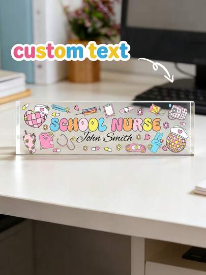 1pc Customized Nurse Desk Name Plate, Nurse Gifts, School Nurse Name Sign, Nurse Graduation Gift, LPN, RN Gifts, Nurse Appreciation, Medical Practitioner,Nurse Desk Decor Name Plate,Gift For Nurse,Doctor Graduation,Doctor Graduation Name Plate