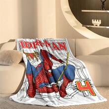 Marvel 漫威蜘蛛侠主题法兰绒毯，采用经典的红蓝超级英雄服装图案，温暖柔软，可用作沙发套、午睡毯、床上用品装饰等。 - 彩色 - 查看 8