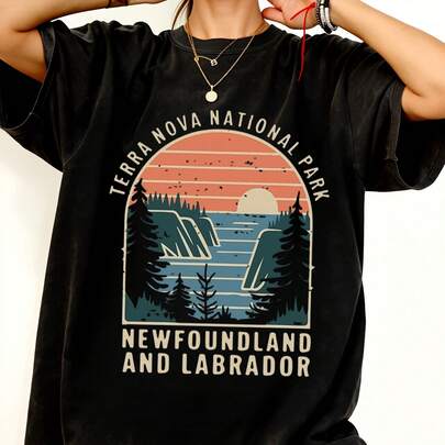 Chemise du parc national de Terra Nova, Terre-Neuve-et-Labrador, Canada. Confort et couleurs. T-shirt, sweat-shirt à capuche, Sweat-shirt, manches longues. 100% coton 1 pièce 180g