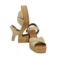 Rodri Beige Leather Sandals (R2402) - Spanish Elegance And Guaranteed Comfort, Platform And Wide Heel, 24/48 Hour Delivery - Beige - View 2